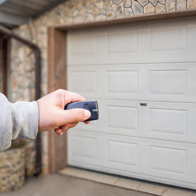 West Palm Beach security key fob pointing to a garage door
